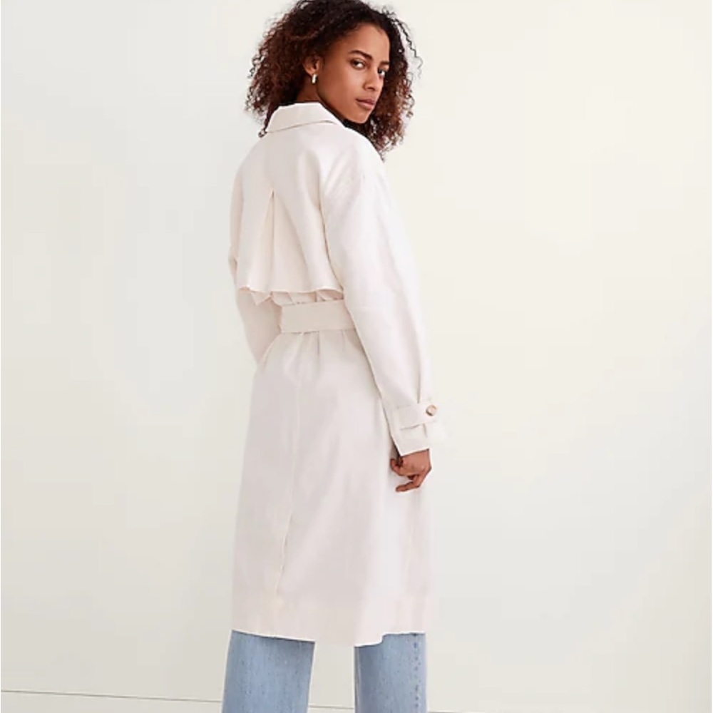 Madewell cotton linen trench coat lighthouse ivory